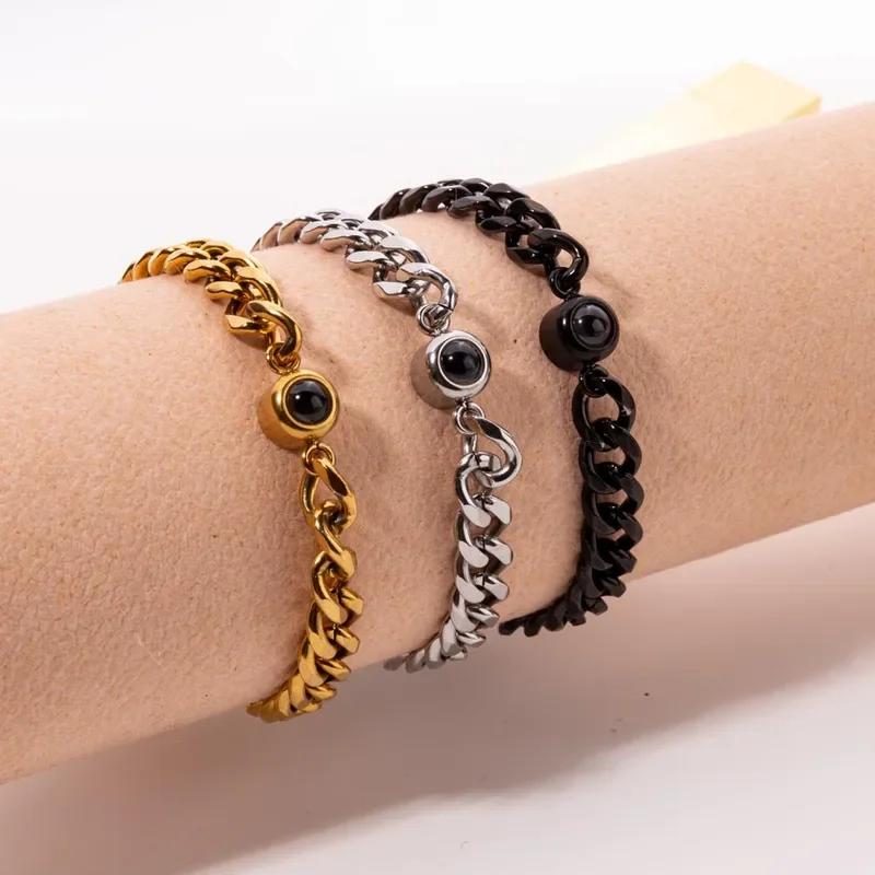 

Новый браслет из нержавеющей стали 2025 года с фотопроекцией Браслет с фотографией на заказ с фото внутри персонализированного фотобраслета