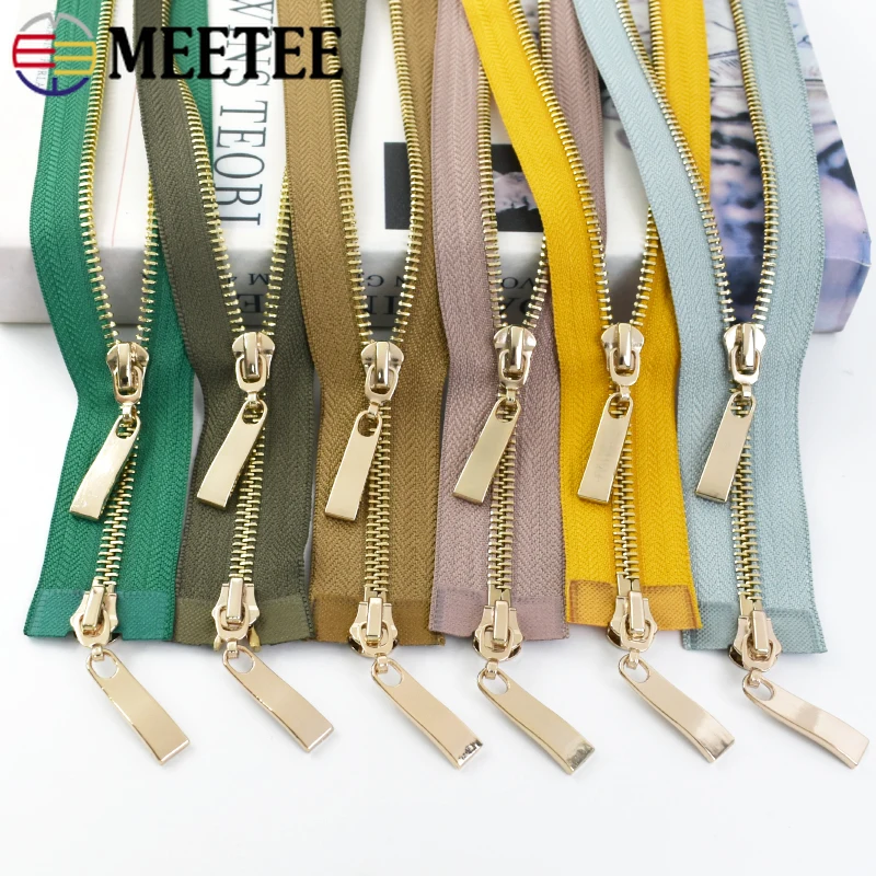 

1Pc 5# 80/100/120cm Double Slider Metal Zippers Jacket Luggage Closure Zipper Backpack Replace Zips Repair Kits Sewing Accessory