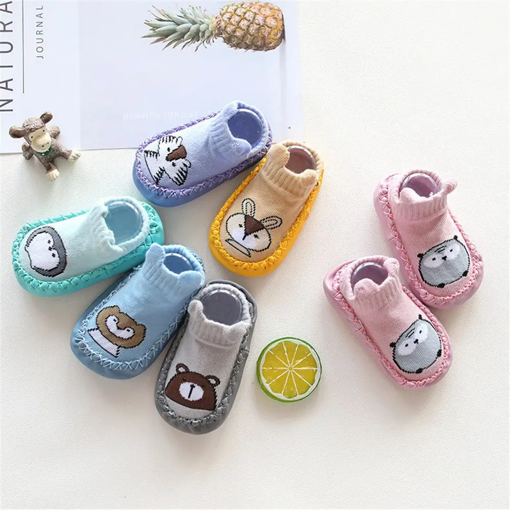 Toddler Newborn Infant Shoes Combed Cotton Socks Shoes Cartoon Anti-slip