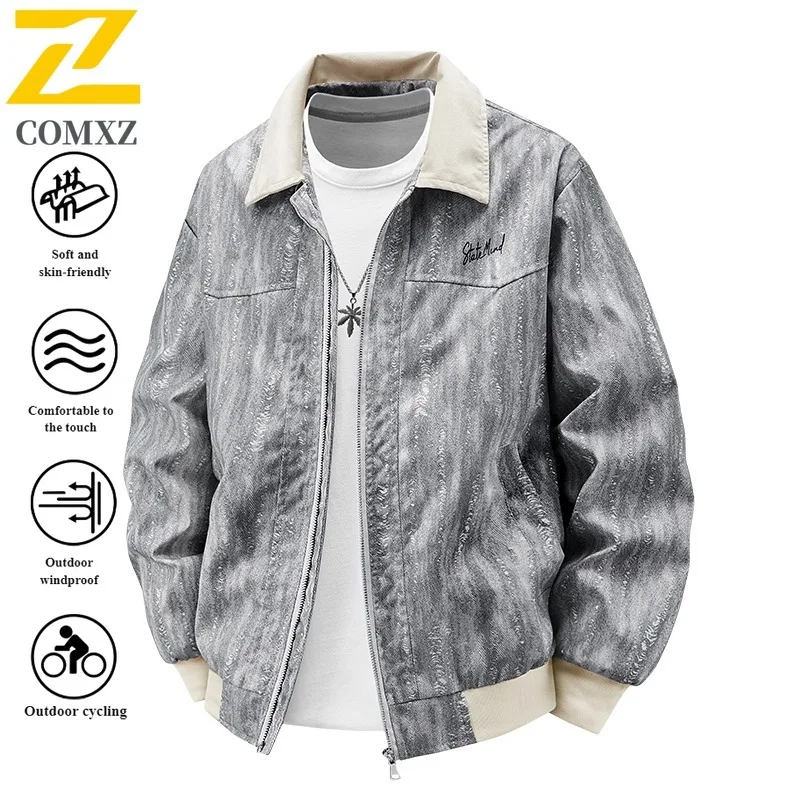 

Men's Spring Vintage Jacket Waterproof Windproof MA1 American Style Bomber Coat Casual Retro Workwear Outdoor Utility Tactical