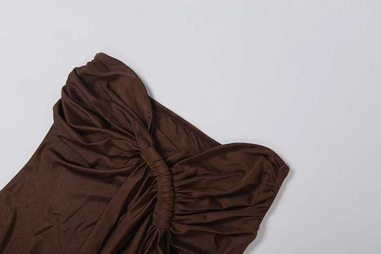 Weird Puss Kleid mit unregelmäßigem Saum, drapiert, Kink-Stil, einfarbig, tiefer Ausschnitt, elastisch, sexy, Hottie, Midnight Summer Chic, Mode-Party-Kleid – Detail 6