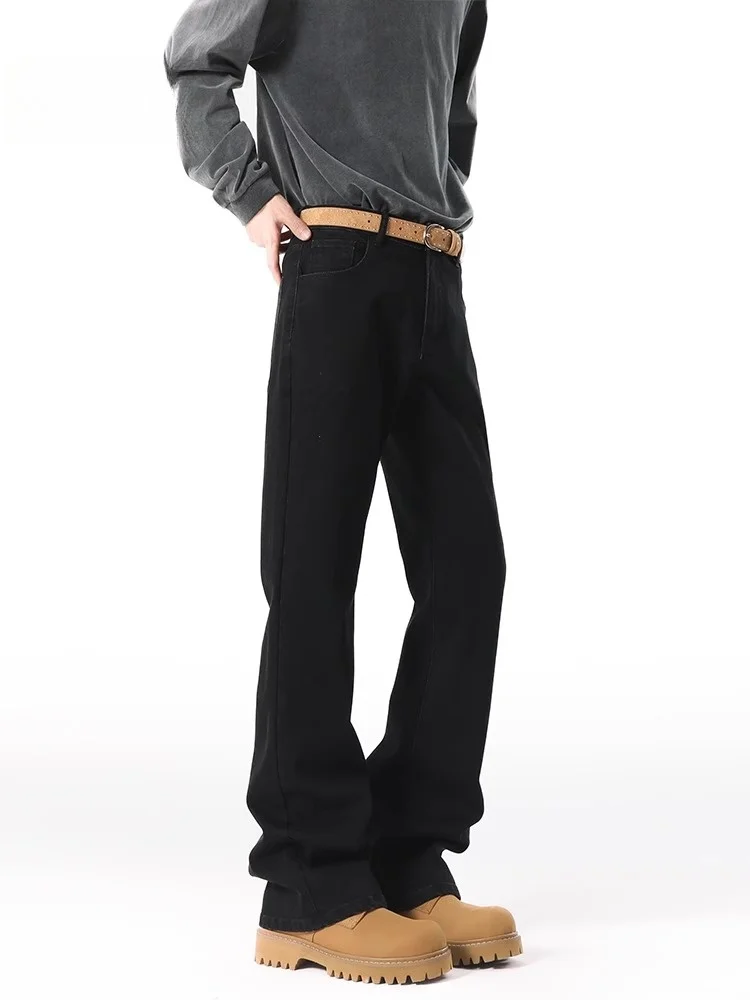 

Men's Bootcut Fce Lined Denim Jeans Winter Warm Straight Leg Micro Flared Pants Youth Trendy Classic Wa High Waist Long ...