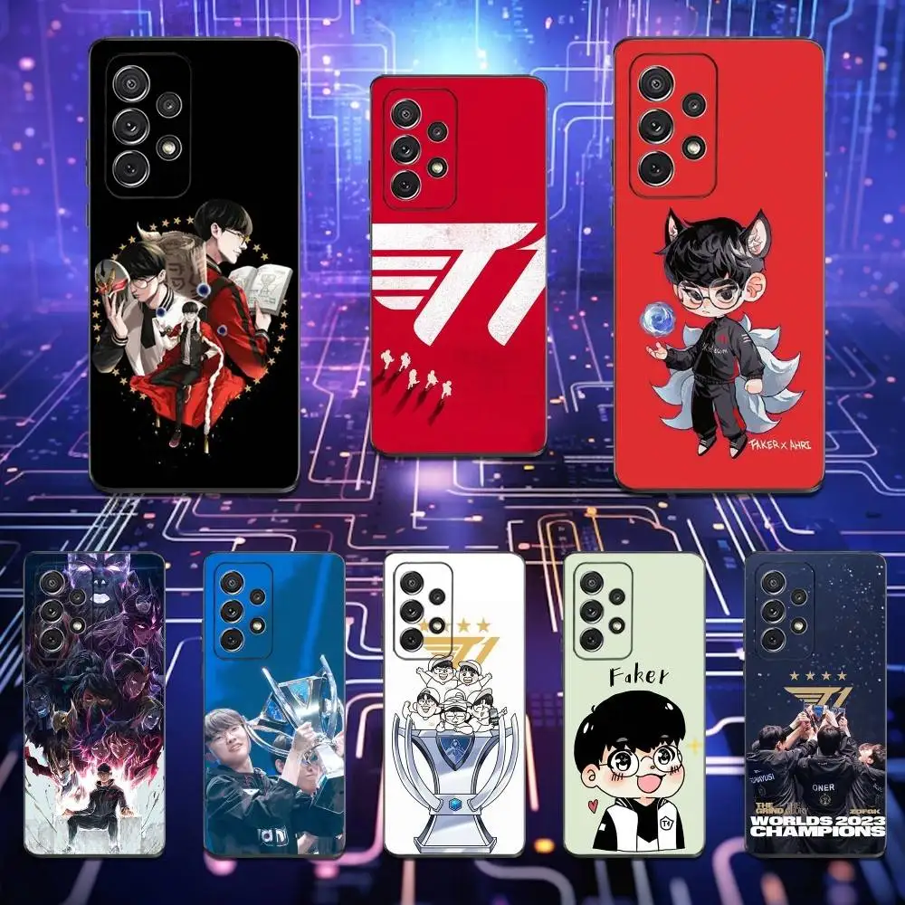 

T-T1 P-Players F-Faker Phone Case For Samsung S25,S24,S23,S22,S21,S20,S10,Ultra,Plus,Lite,FE,Soft Silicone Black Cover