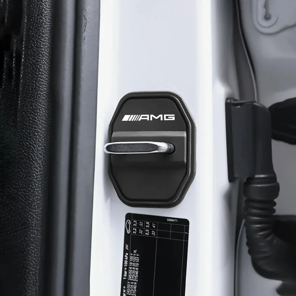 2/4 Uds cubierta de cerradura de puerta de coche de silicona pegatina para Mercedes Benz AMG GLA GLC C180 C200 C260 C300 W108 W124 W126 W140 W168 W169
