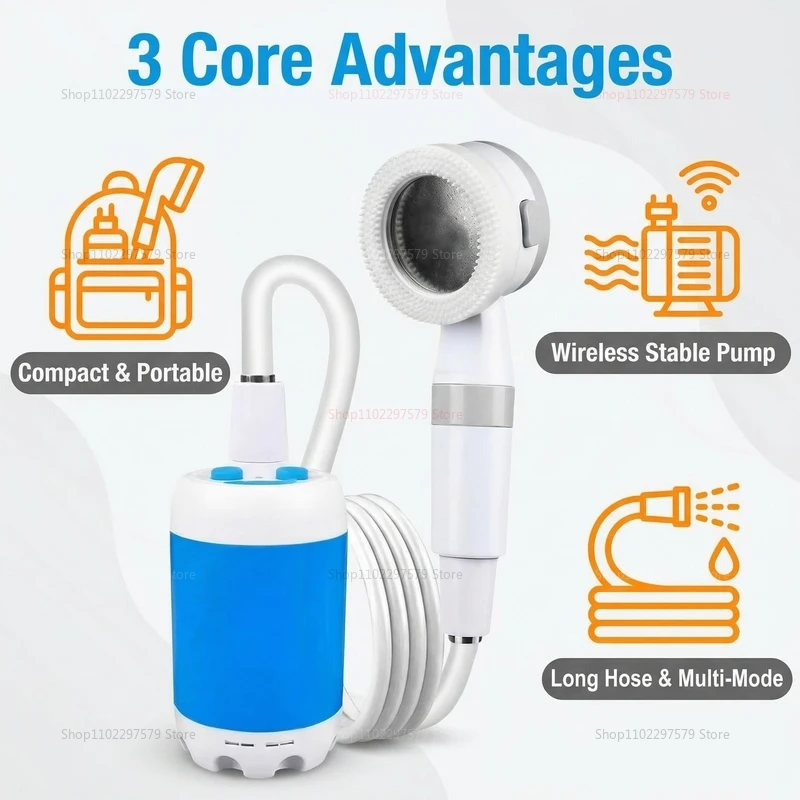 

Portable Rechargeable Outdoor Shower Handheld Compact Water Sprayer for Car Washing Flower Watering Bathing CampingCamping