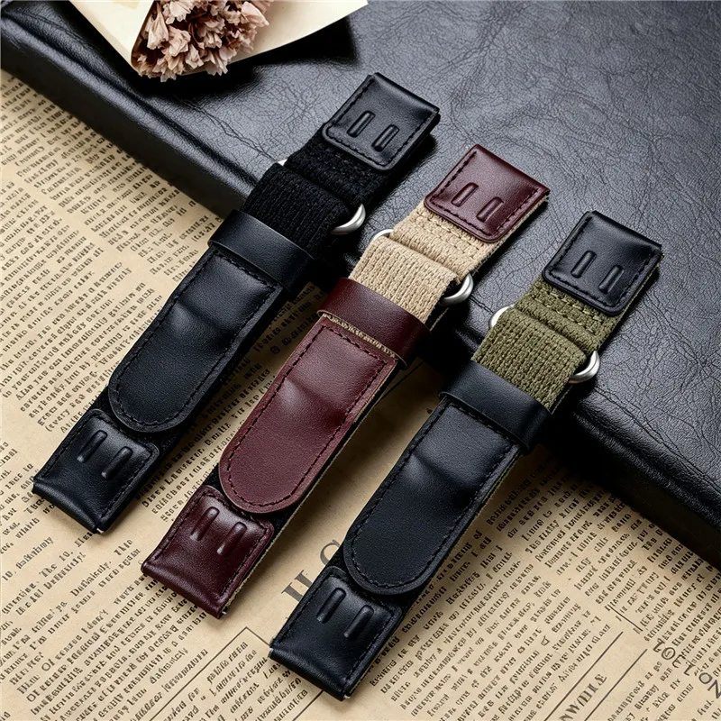 Klettverschluss Nylon-Leder-Uhrenarmband 19mm 20mm 22mm Schnellverschluss Herren Outdoor Sport Ersatzarmband für Casio Forester