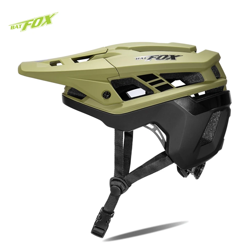 

BATFOX 2025 NEW Mountain Bike Helmet Riding Helmet Safety Adjustable Removable Visor MTB Cycling Helmet For Rider Cyclist