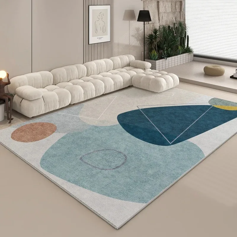 Artistic Creative Living Room Large Area Carpet Minimalist Bedroom Bedside Area Carpets Color Block Pattern Home Decoration Rugs