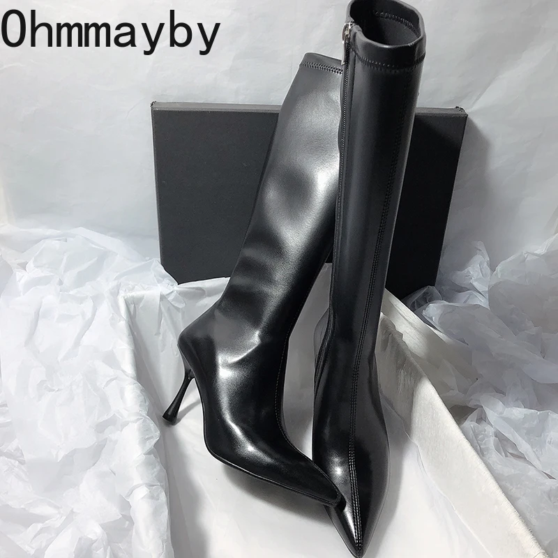 Výtvarník špičaté prst ženy připoutat se koleno vysoký boty elegantní boty sexy vysoký pata dlouhé botas de mujer