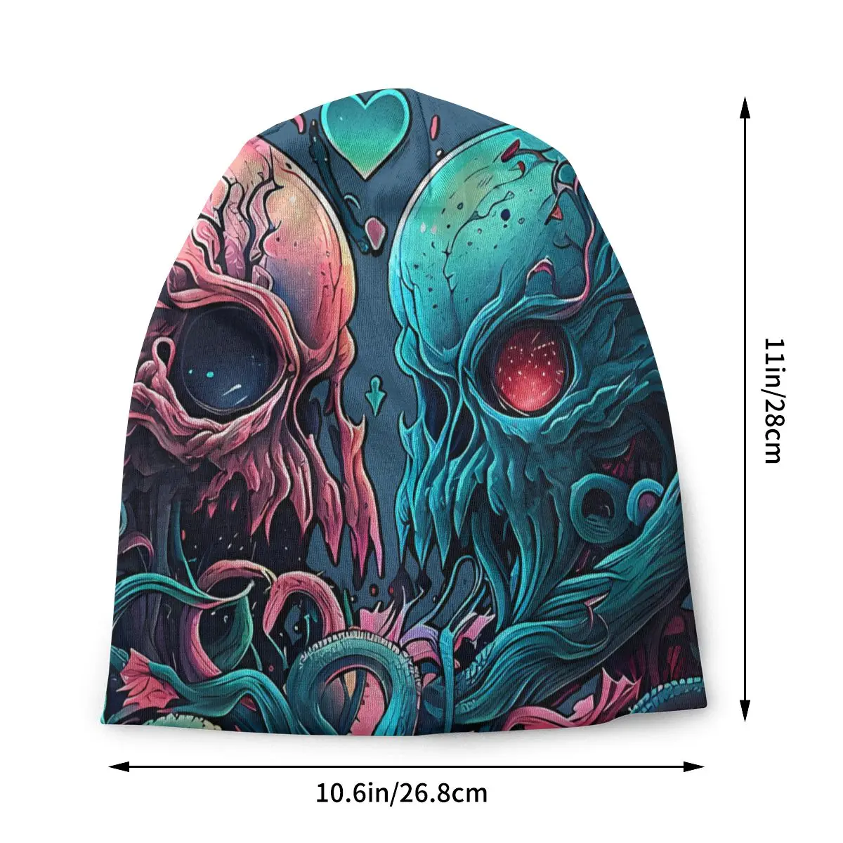 Doomed Kiss Cthulhu Heart Bonnet Homme Outdoor Thin Hat Cthulhu Skullies Beanies Caps For Men Women Style Fabric Hats