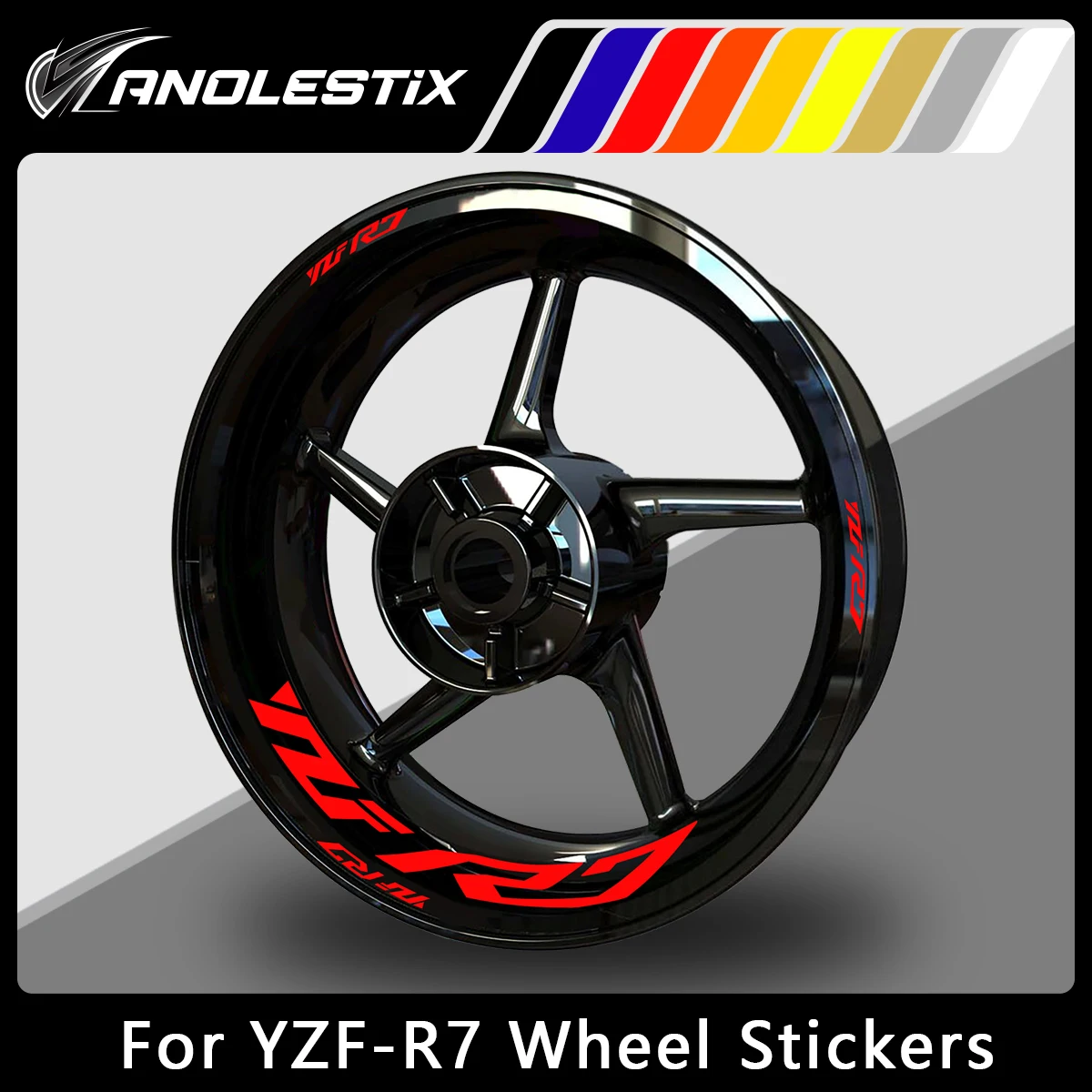 

AnoleStix Reflective Motorcycle Wheel Sticker Hub Decal Rim Stripe Tape For YAMAHA YZF-R7