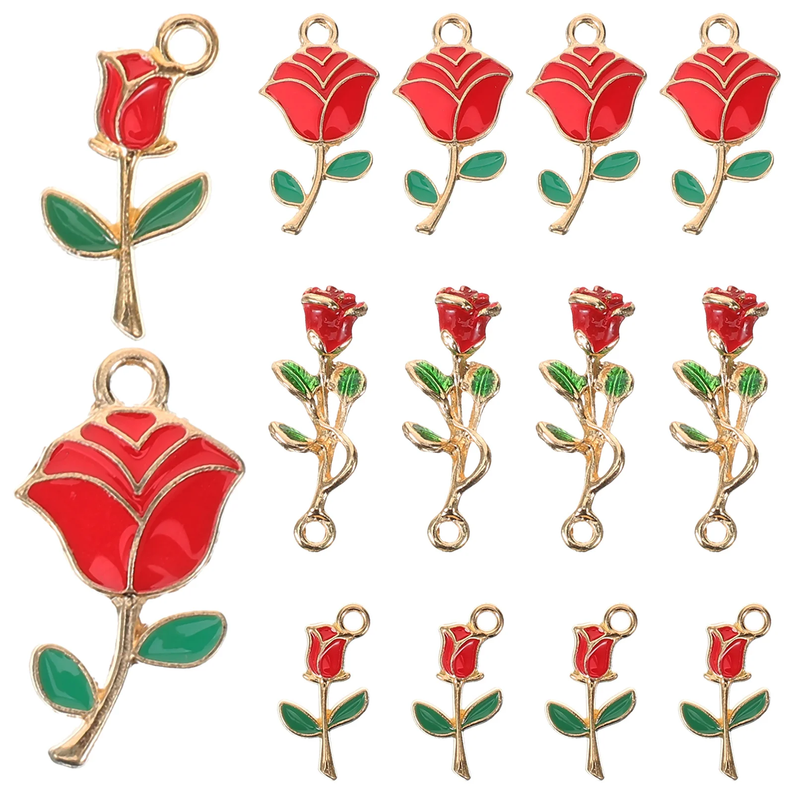 

30Pcs Rose Flower Zinc Alloy Charms DIY Jewelry Making Supplies Unique Creative Gifts for Family Friends Rose Charms