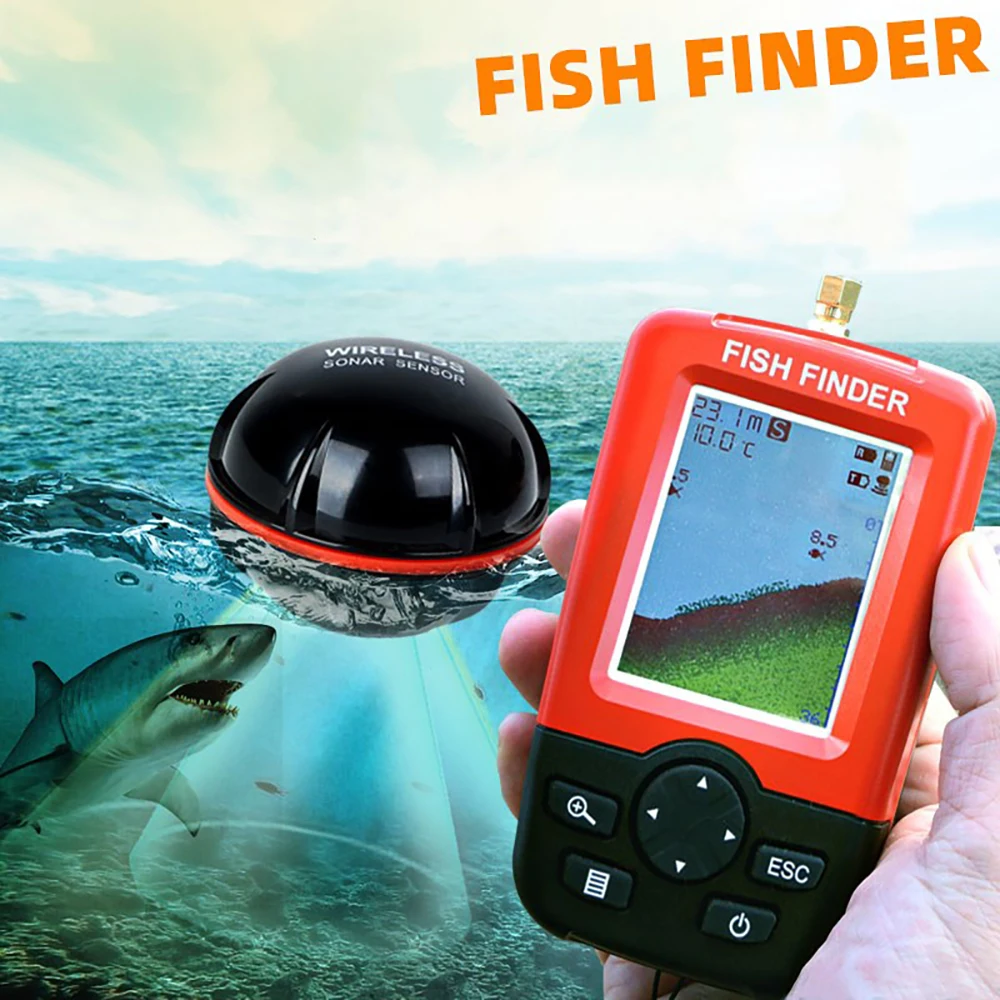 

Wireless Portable Depth Fish Finder， Sonar Sensor Echo Sounder Fishfinder for Lake Sea Fishing Saltwater