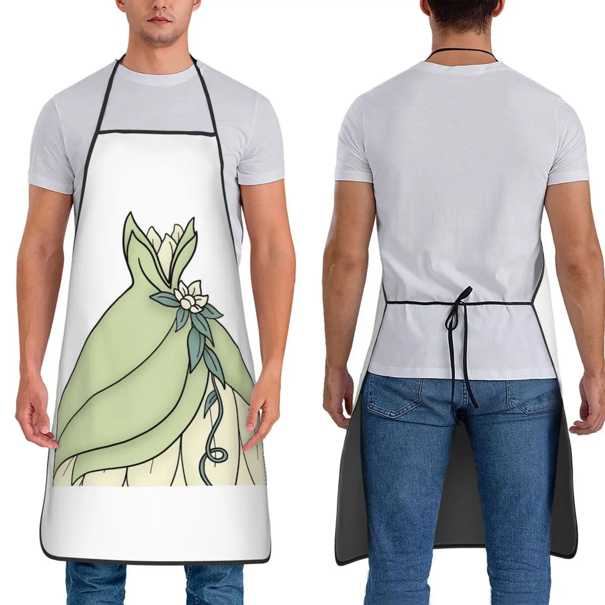 

Фартук принцессы-лягушки, шеф-повар, кулинария, кухня, нагрудник без рукавов, кухонный сарафан для чистки для женщин и мужчин, живопись