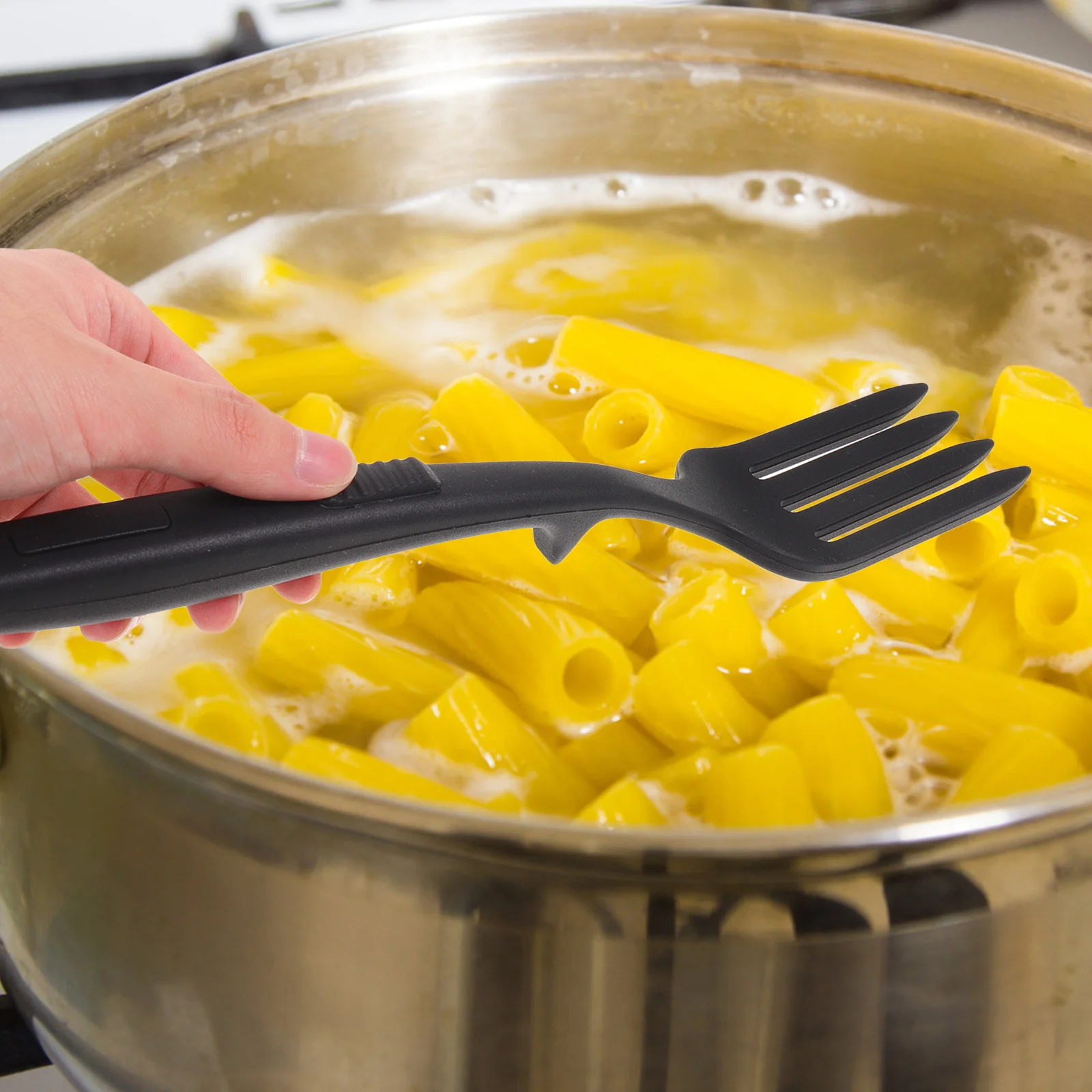 

Nonstick Silicone Fork Multi-Function Pasta Server Ergonomic Design Smooth Edges Long Service Life Kitchen Supply