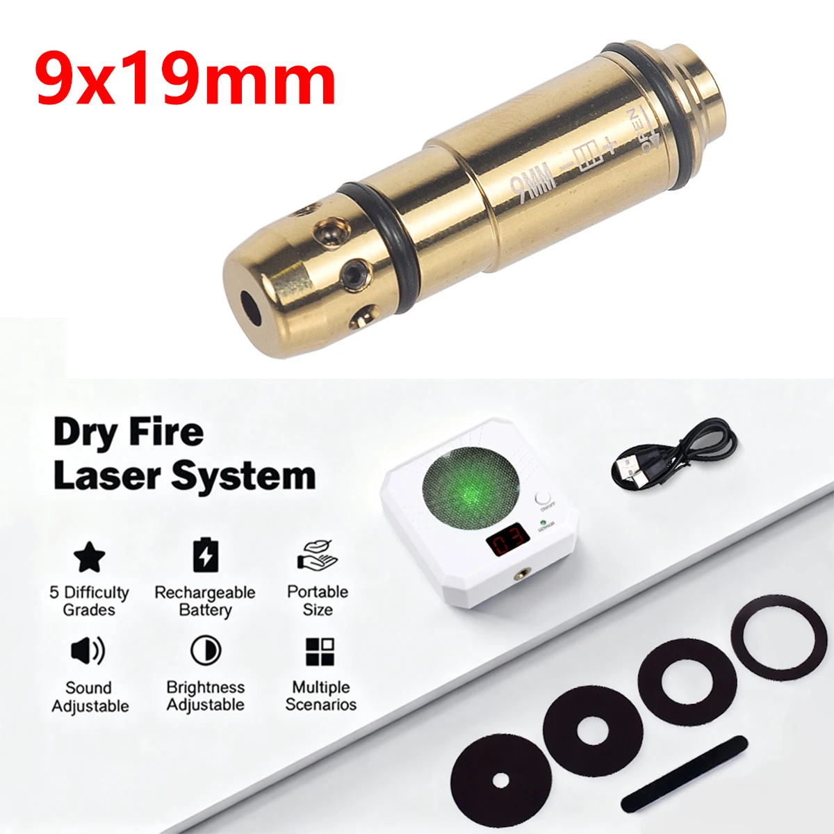 

Набор для тренировок с лазерными мишенями 9 мм для сухой стрельбы, электронная система для отработки навыков стрельбы с лазерными мишенями, лазерные тренировочные картриджи 9x19 мм