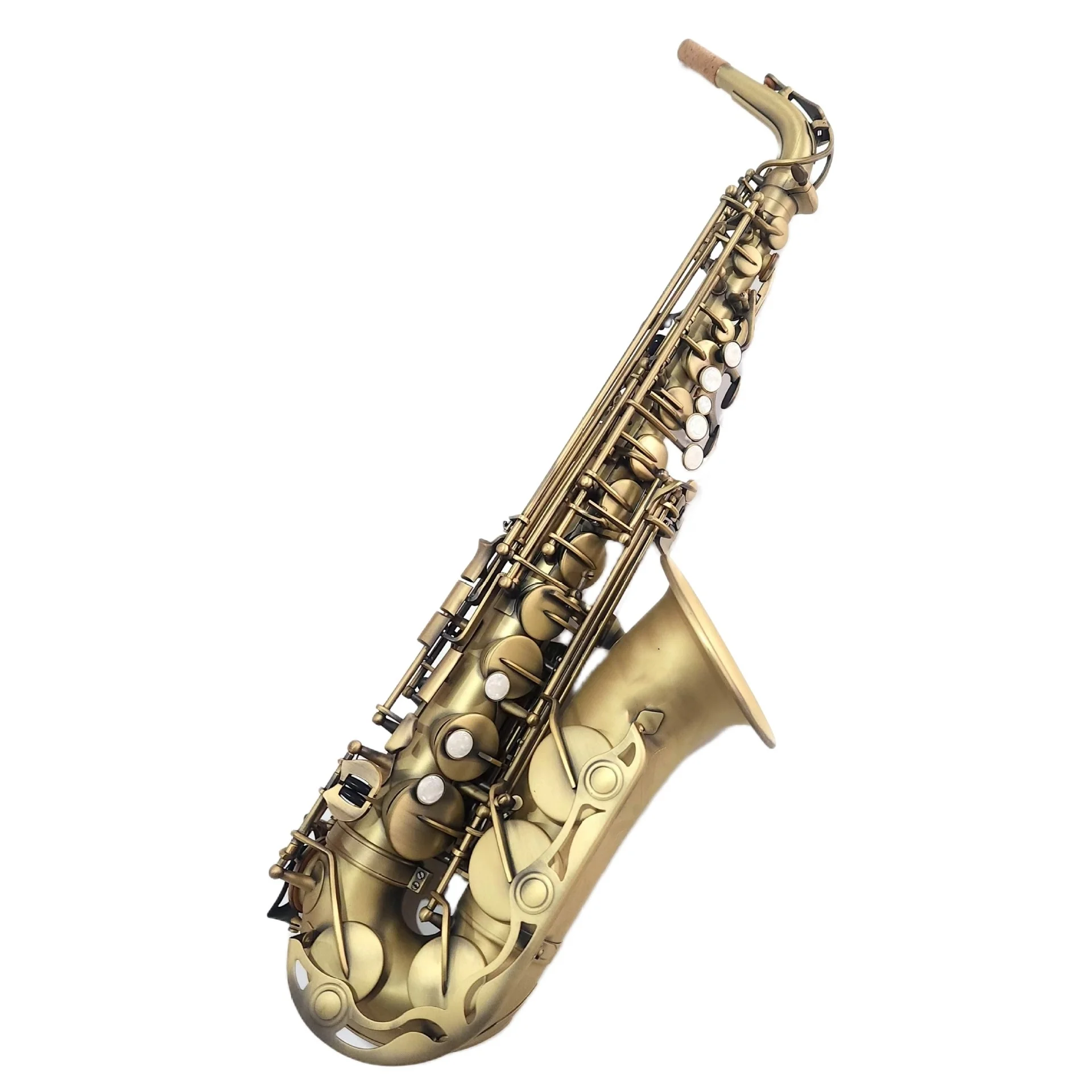 Eb Tone Alto Saxophone Antique Matte Professional Wind Instrument for Stage Performance Examination Daily Practice