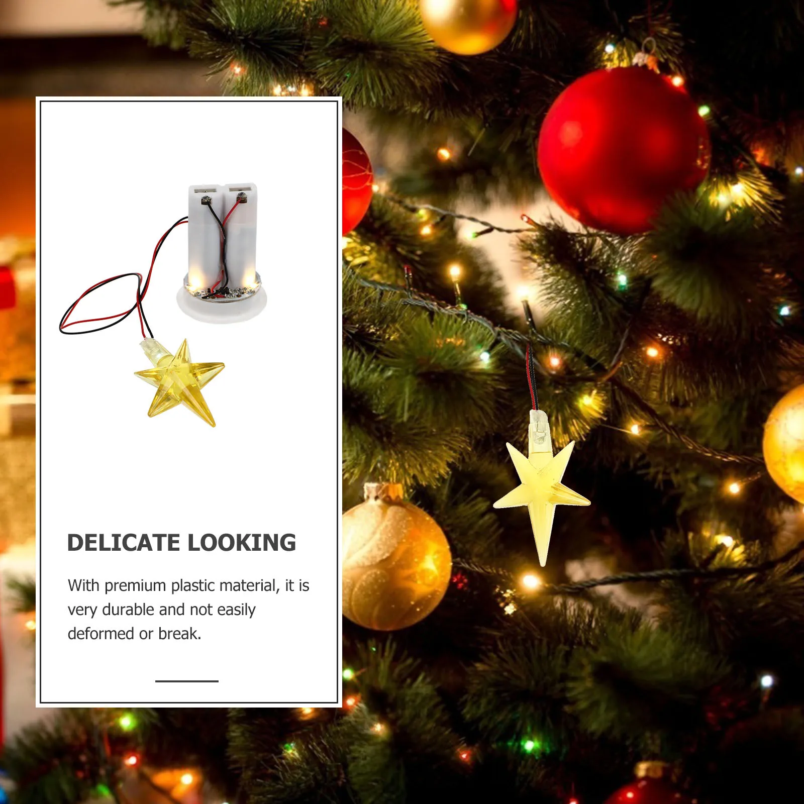 

1Pcs Electronic Lighting Christmas Treetop Pentagram Star Shape Lamp Xmas Tree Light Decorative Party Supply Xmas Tree Ornament