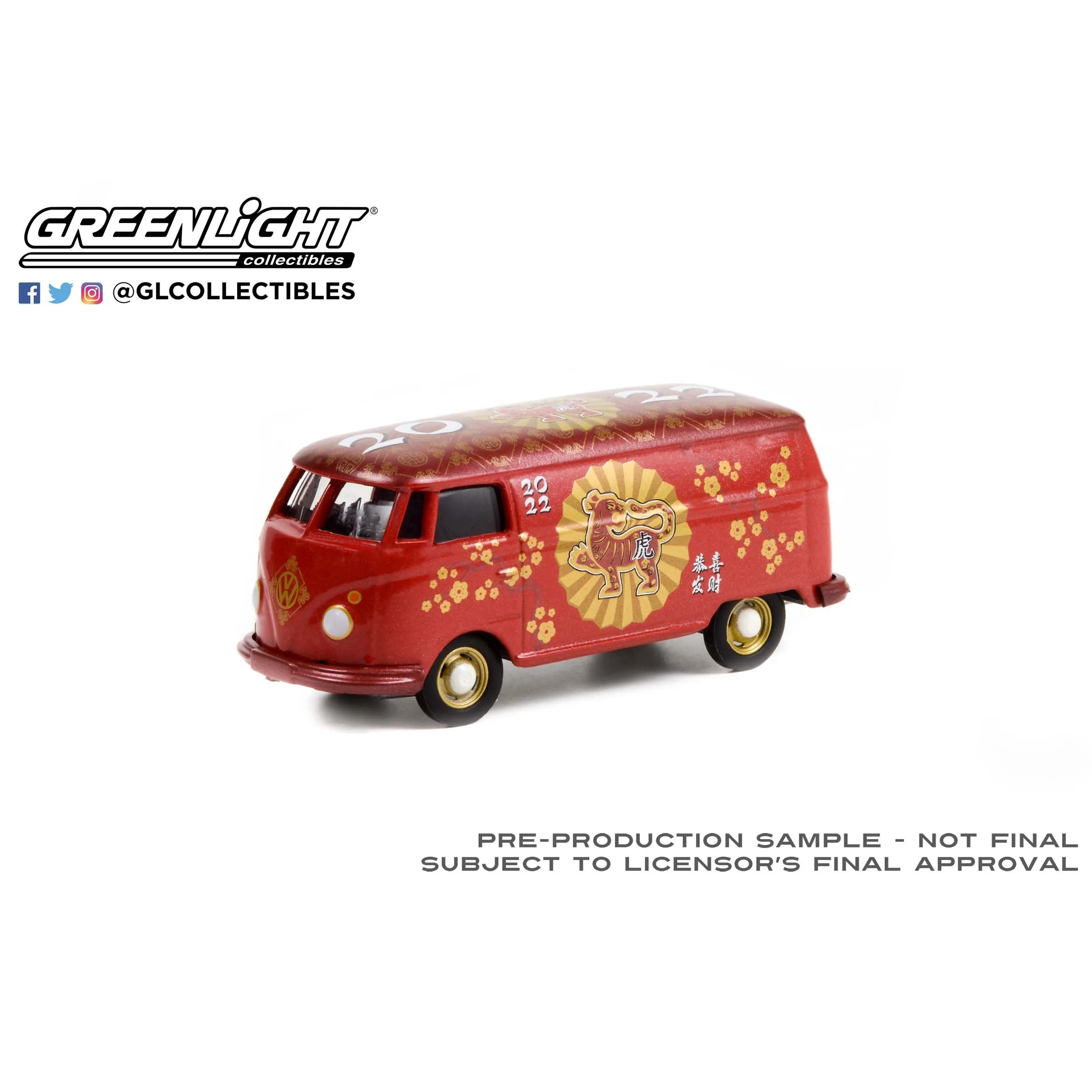 

1:64 2022 Chinese New Year and Tiger Year Volkswagen van 30320 Advanced Car Model Collectibles