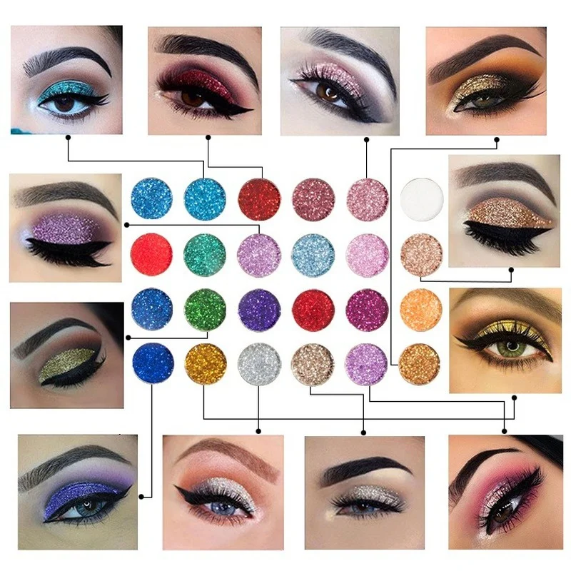 24/15 Color Glitter Eye Shadow Palette Waterproof Pearlescent Diamond Bright Cosmetic Profissional Eyeshadow Makeup Palette