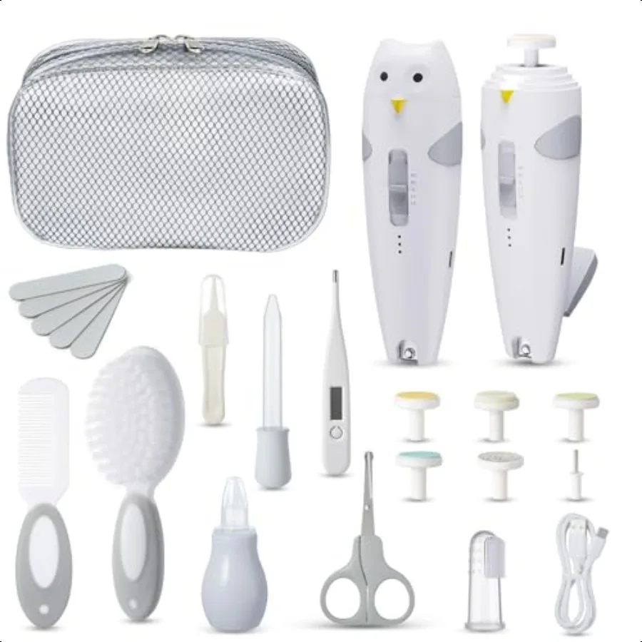 

Lictin Baby Healthcare и Grooming Kit 26 в 1, перезаряжаемый триммер для ногтей, электрический набор, безопасная пилка с автоматическим освещением для новорожденных ry Hea