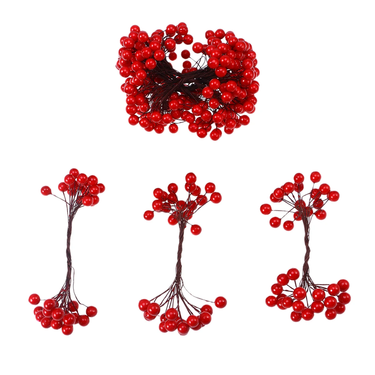

400 pcs Artificial Holly Berries Red Stimulation Fruits for Christmas Decorations Wreaths ArrangementsFruits HolidayOrnaments