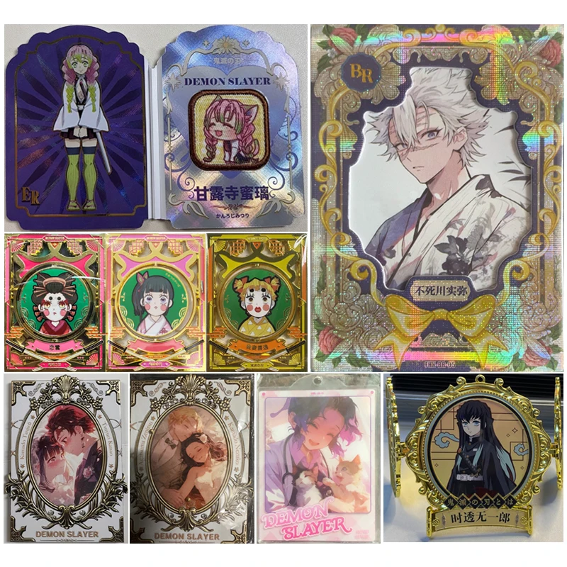 Anime Demon Slayer Kamado Nezuko Kochou Shinobu Kanroji Mitsuri Iguro Obanai Collection Cards Christmas Birthday Gifts Toys