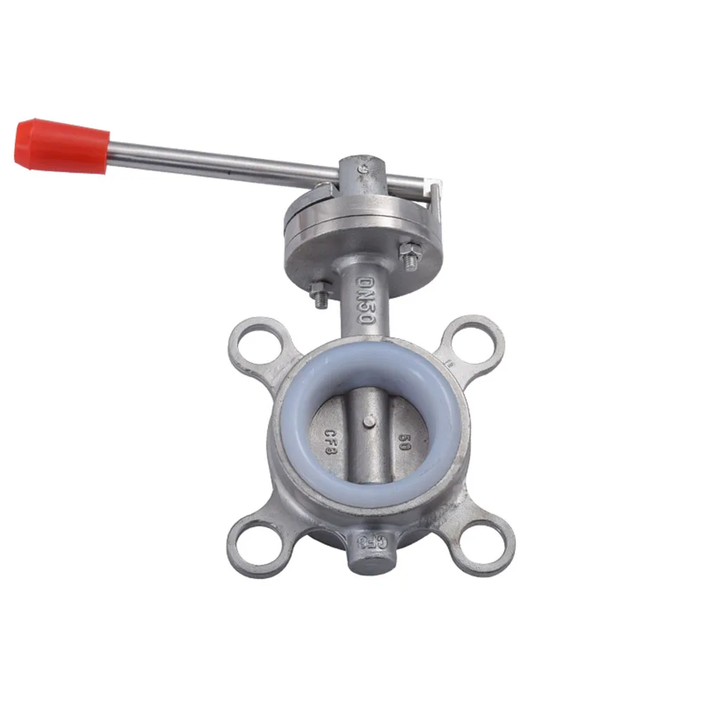 SS201/SS304 Stainless Steel Sanitary Wafer Butterfly Valve DN80/DN100/DN125/DN150 for Homebrew Dairy