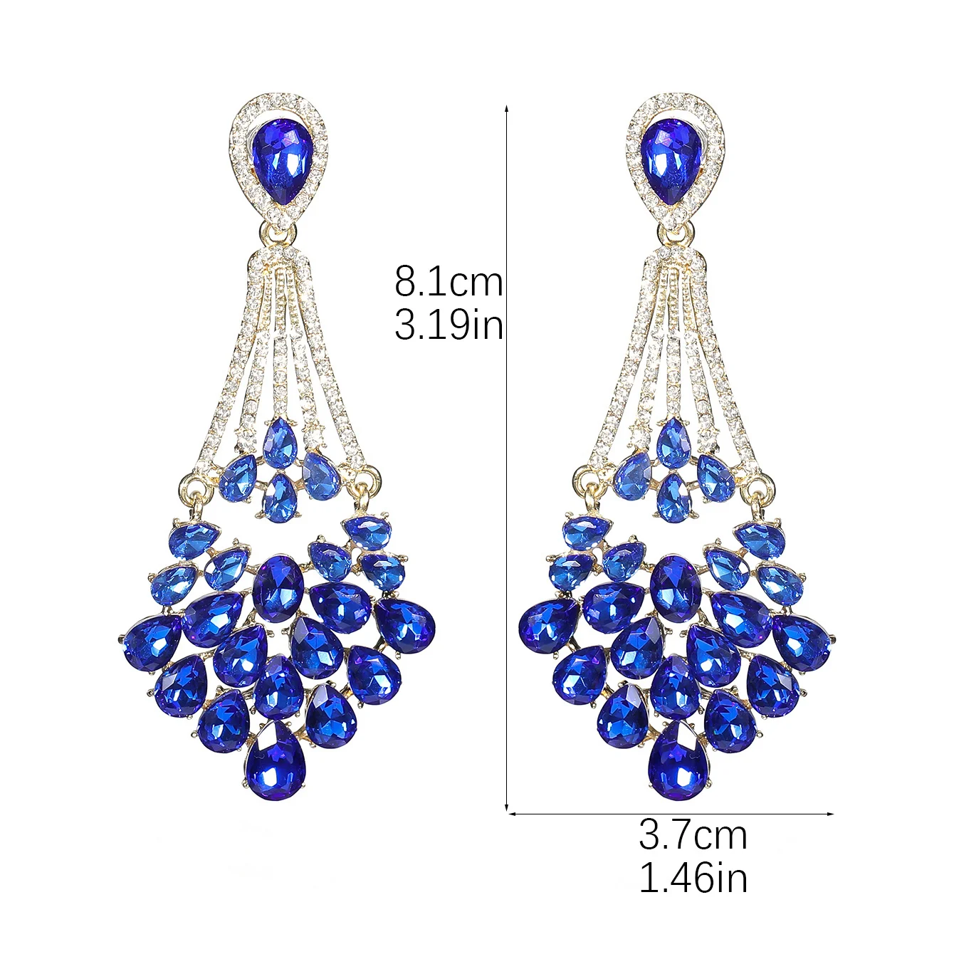 New Luxury Glazed Rhinestone Dangle Earrings for Women Girls Exaggerated Colorful Alloy Crystal With Diamonds Earrings for women