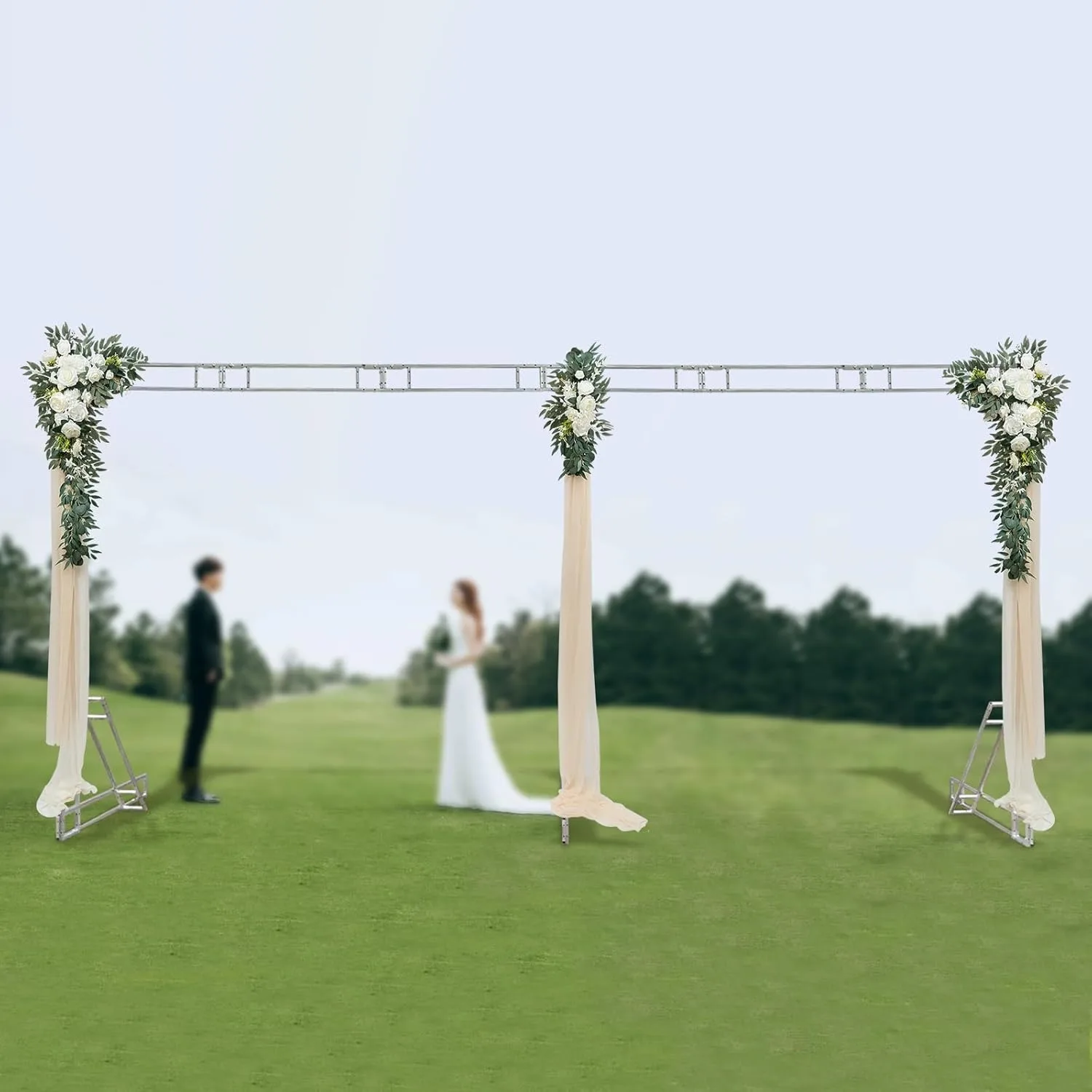 Professional Backdrop Stand Kit 10'x 20' Heavy Duty Background Support System Curtain Frame Metal Stand for Wedding Party