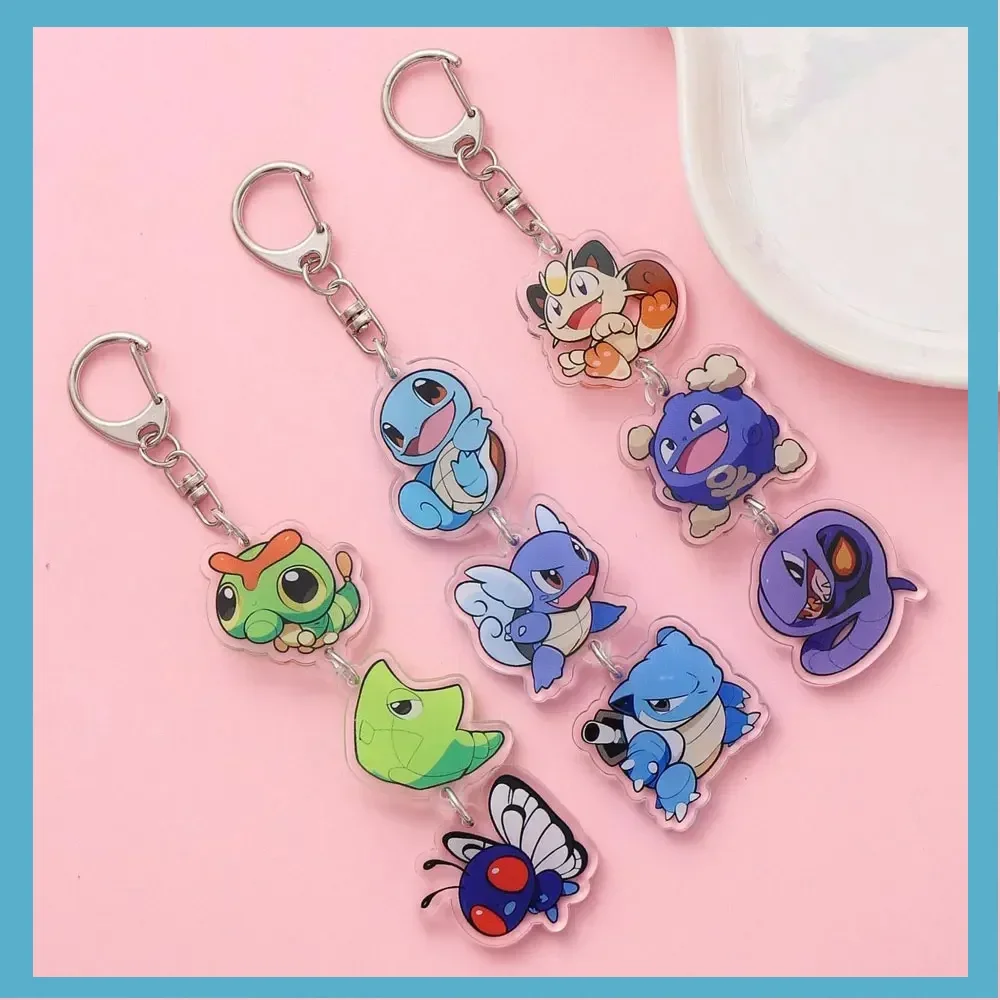 Pokémon Charizard Blastoise Anime Portachiavi in acrilico Cartoon Divertente Ciondolo per borsa Simpatico ciondolo creativo Portachiavi per auto Amici Fan Regalo