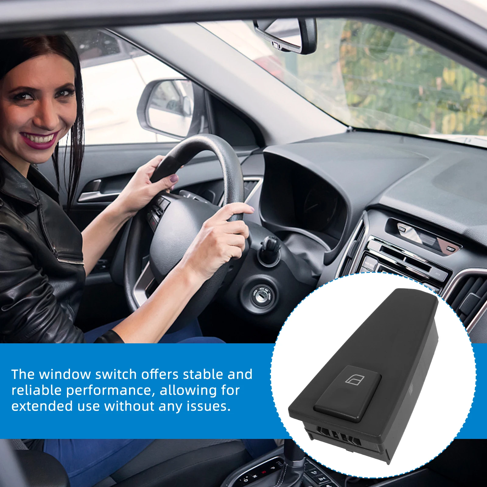 

Power Window Switch for Car Gentle Press Compatible Passenger Side Control Automotive Accessory Safe Protection Features Car