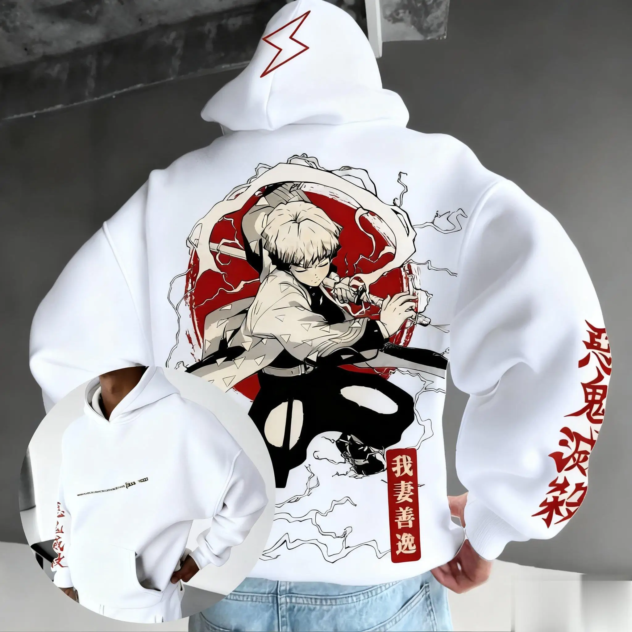Sudadera con capucha de Anime Y2k de gran tamaño para hombre y mujer, jersey con estampado de Demon Slayer, ropa de calle informal para otoño e invierno, Tops Unisex 2025