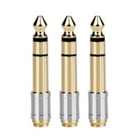 Adapter 3.5 To 6.35 Audio Adapter Gold Copper Jack Converters Headphone Plug Electric Pianos