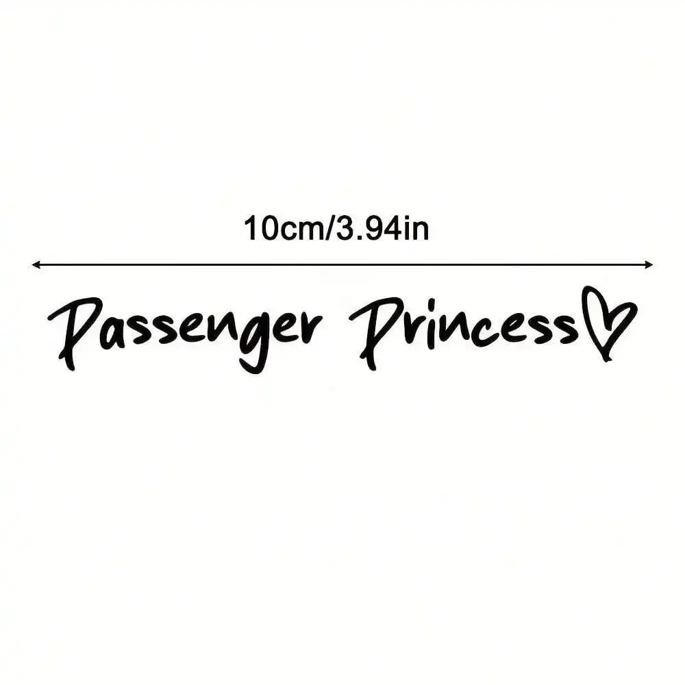 Passenger Princess Quote Vinyl Stickers With Heart Accent Design Decals For Car Rearview Mirror Auto Exterior Styling Decor