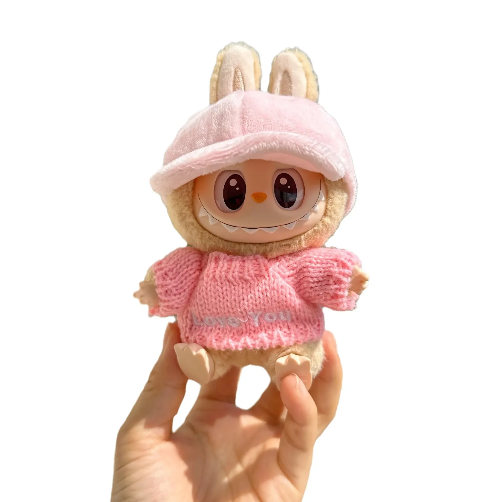 17cm Labubu Dolls Clothing Christmas Scarf Cute Mini Plush Doll\'s Clothes Outfit Accessories For The Monster Sweater Hat ES06K