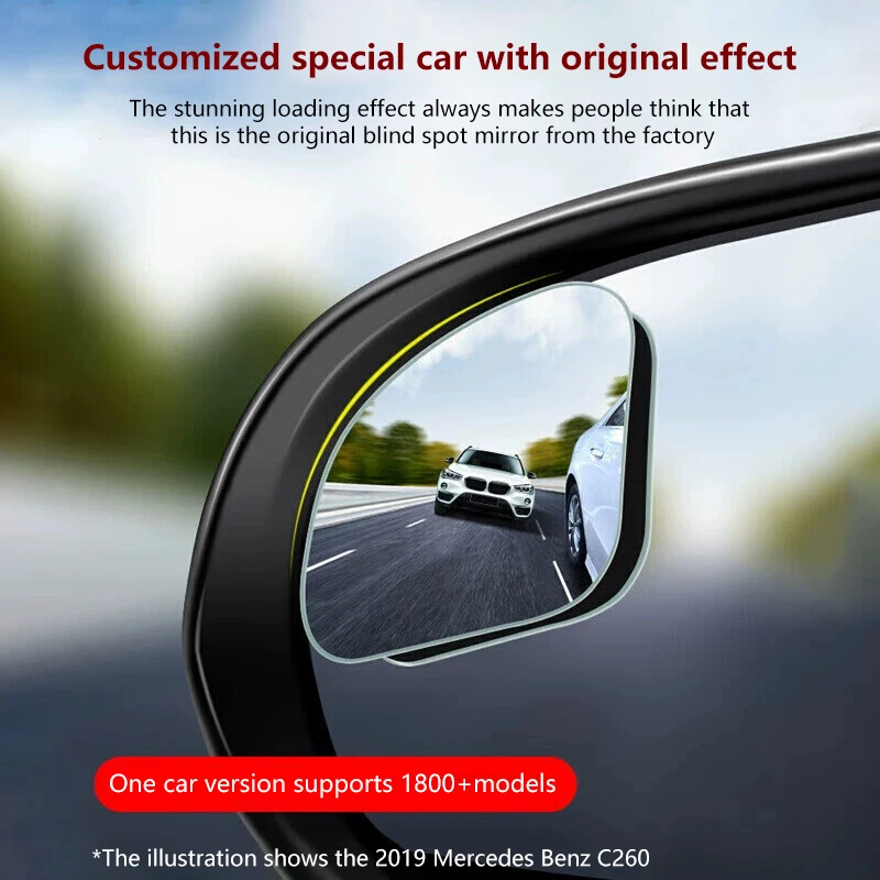 2Pcs Car Rearview Mirror 360 ° Adjustable Wide-angle Reversing Assist Blind Spot Mirror Novice Parking Observation Practical Car