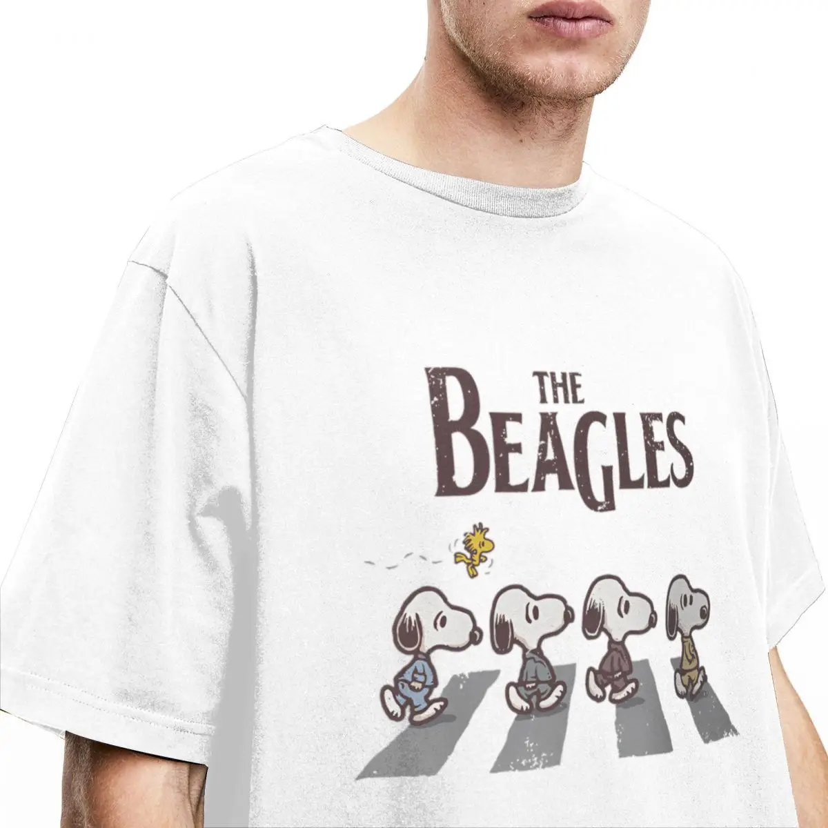 Fashion Peanuts Snoopy The Beagles T Shirt Men Women Cotton Comic Woodstock Tee Shirt Birthday Present Tops