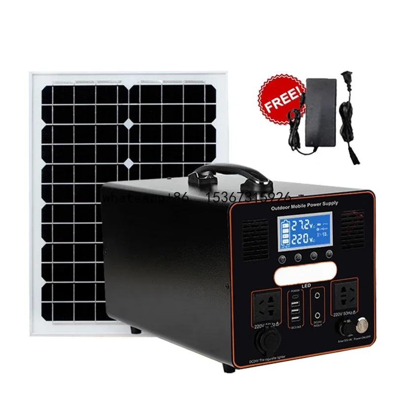 Solar Generator 1000w 2000w 220v Portable Power Bank Lithium Battery 1000w portable power supply With Solar Panels