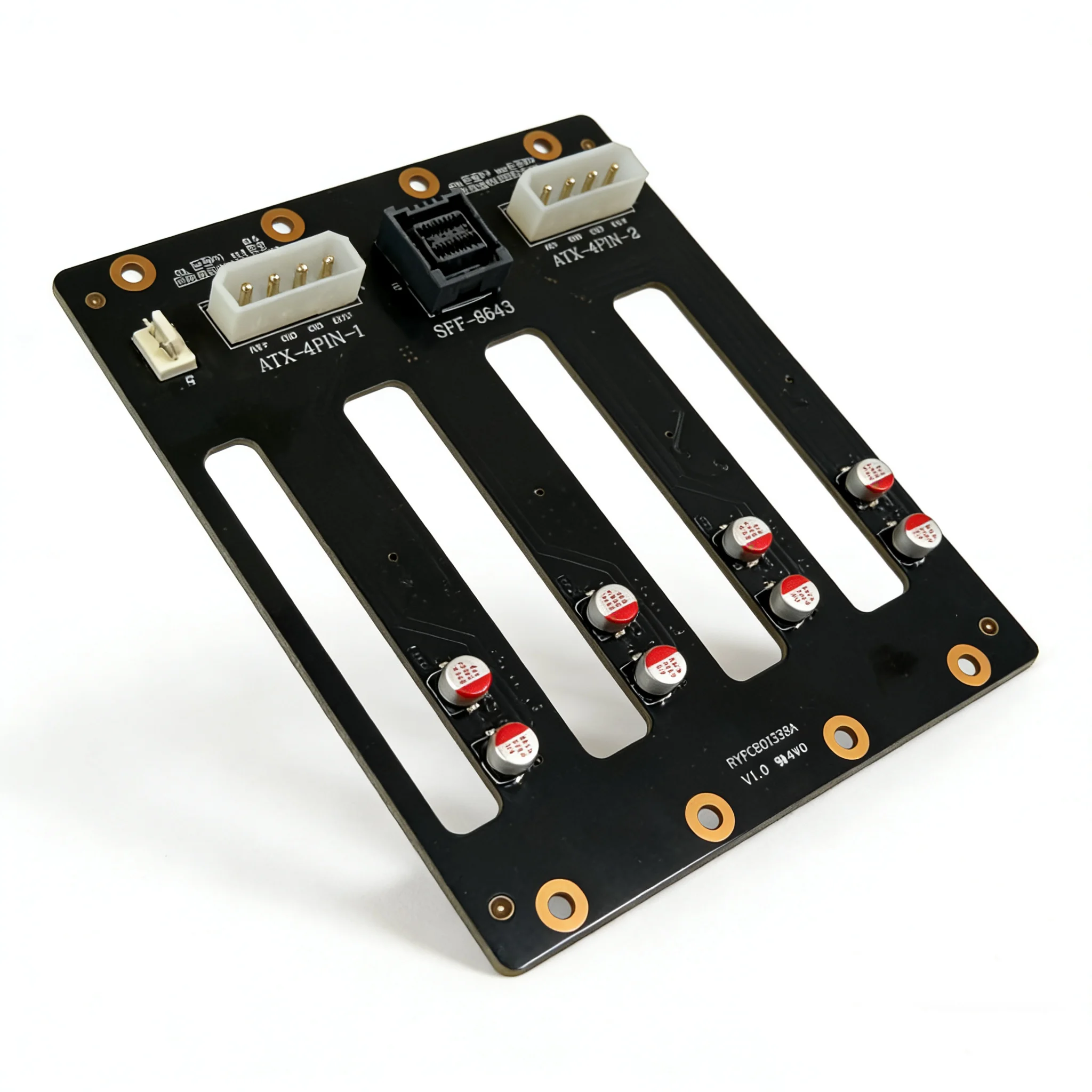 4-Bay M.2 NVMe SSD Backplane Board SFF-8643 to U.2 Adapter with 4Pin Power Supply for PC Server