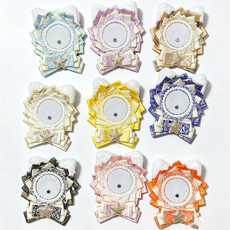 58‑75mm Cat Ear Badge Holder Bow Rosette Badge Decor Frame  Itabag Brooch Display For Anime Badge Ita Bag Decoration Accessory