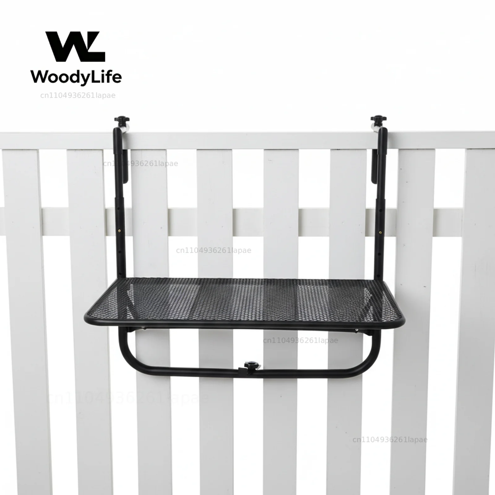 Table pliante pour balustrade de balcon en fer forgé, table suspendue réglable en hauteur, table d'apprentissage suspendue pour manger ou se détendre