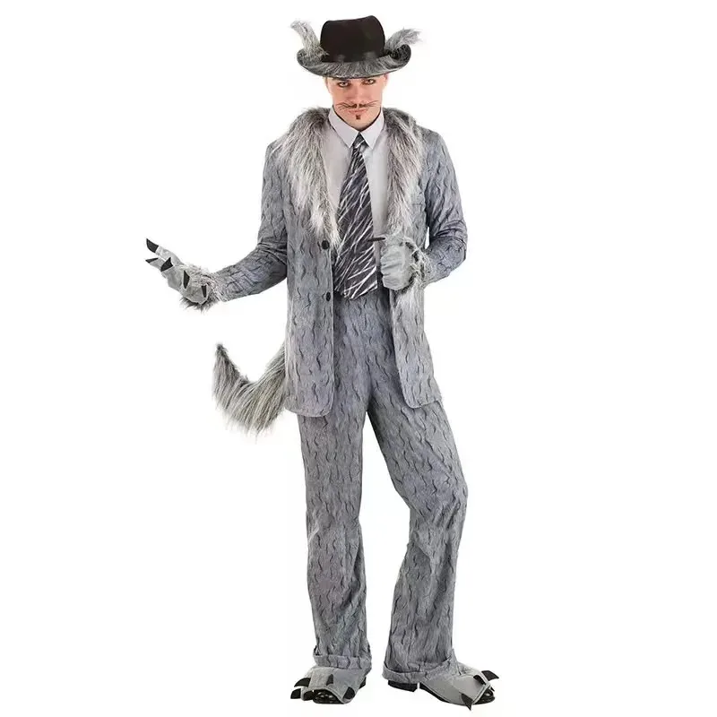 

Halloween Carnival Gathering Party Stage Performance Adult Magic Forest Big Bad Wolf Cosplay Costume