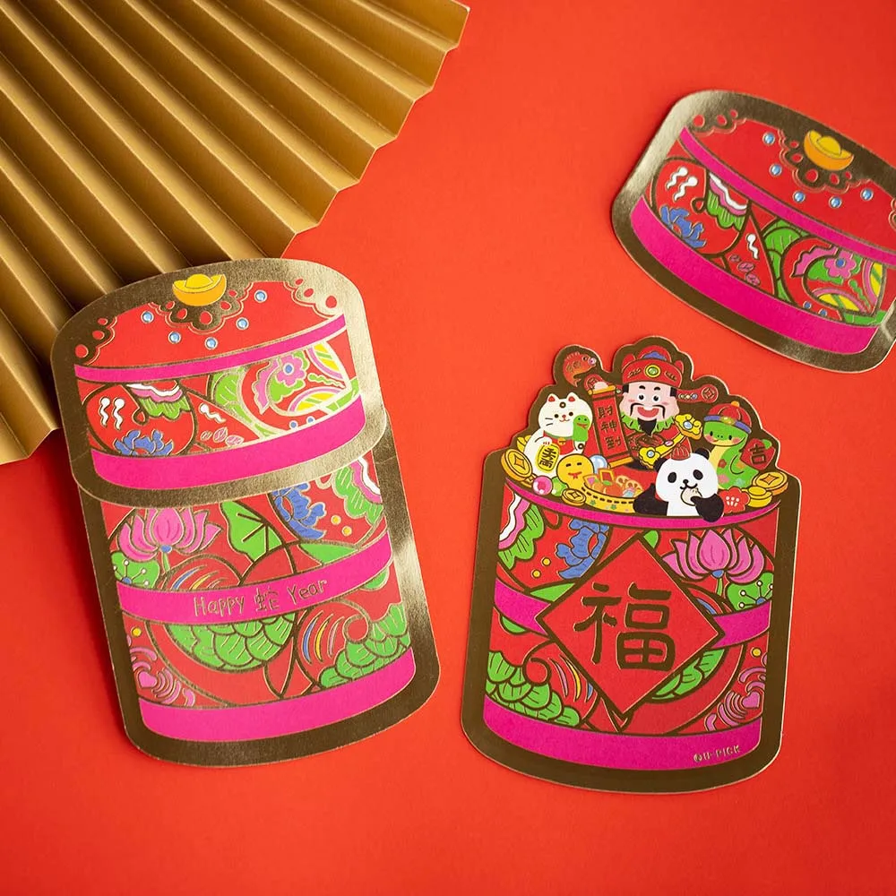 

Red Lucky Bag 3D Red Envelope Zodiac Snake God of Wealth New Year Money Bag HongBao Bronzing Cartoon Money Pocket Party Gifts