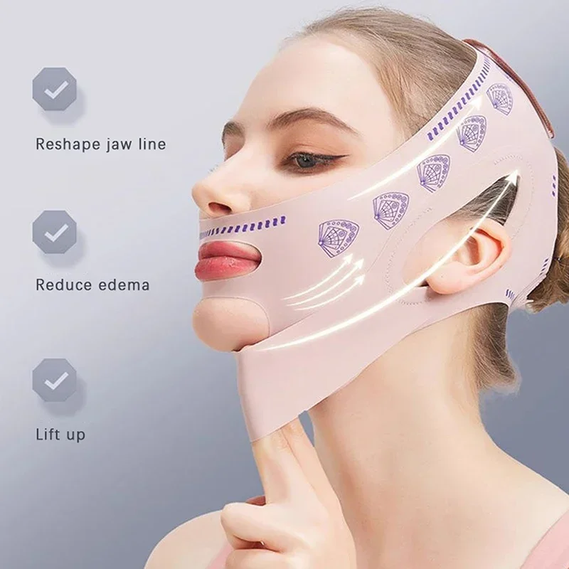 Doppel-deck Gesicht Abnehmen Verband Face Lifting Gürtel V Linie Gesicht Shaper Wange Kinn Lift UP Strap Anti Falten gesichts Band Schönheit