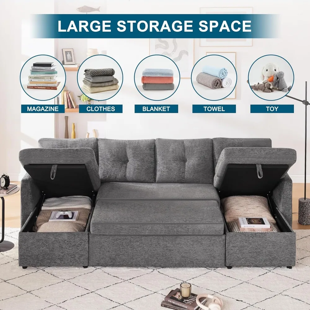 Canapé-lit surdimensionné, canapé-lit sectionnel avec poche latérale