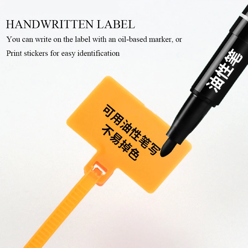 100 Pcs Color Nylon Cable Ties Labels Easy Mark3x100 /4x150 Plastic Loop Ties Markers Cable Labels Self Locking Ties