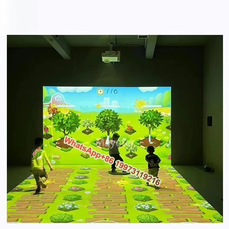 

Interactive Musical story L Shape Projection Wall Playground Ball Games Projector for Kids immersive projection