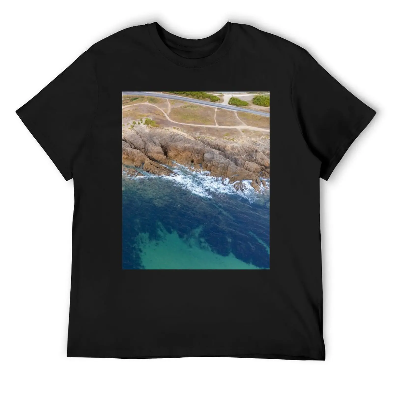

Aerial view of the Cte Sauvage coast T-Shirt baggy shirts T-shirts man t shirt men 100℅ cotton
