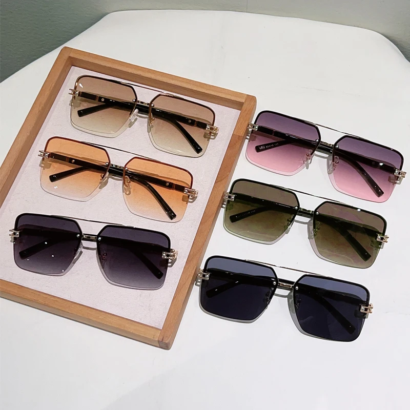 KAMMPT Oversized Square Sunglasses Chic Rimless Gradient  display picture 1